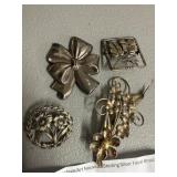 Sterling Silver Brooches, Floral Motifs