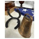 Bronze Bell With Horseshoe Stand
