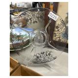 10-Inch Glass Plate With Floral Design