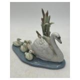 Lladro Porcelain Swan Family Figurine