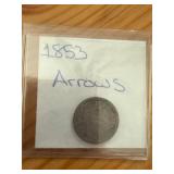 1853 Seated Liberty Dime with Arrows