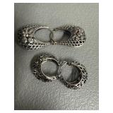One pair Sterling Silver Hoop Earrings