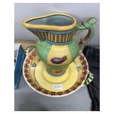 Colorful Ceramic Pitcher and Plates Set