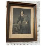 Framed Engraving of Irving as Hamlet