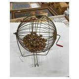Metal Bingo Cage with Wooden Balls