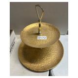 Two-Tier 22K Gold Serving Tray
