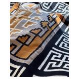 Large Geometric Wool Tapestry with Bold Design