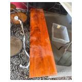 Wooden Bench With Black Turned Legs