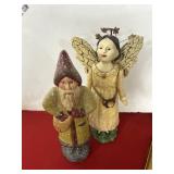 Santa and Angel Figurines, Signed 1998