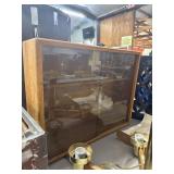 Glass-Front Wooden Display Cabinet