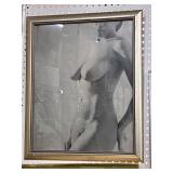 Framed Black-and-White Nude Artwork