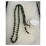 Hand-Knotted Jade Necklace With Gold Clasp