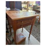 Wooden Side Table With Two Drawers
