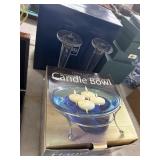 Mikasa Crystal Candleholders and Bowl Set