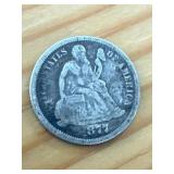 1877 Seated Liberty Dime Coin