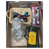Barware Lot With Decanter and Pitcher