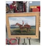 Framed Equestrian Artwork, 24 x 29