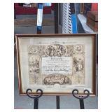 Framed German Baptism Certificate