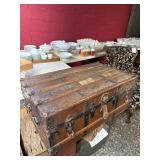 Wooden And Metal Antique Trunk