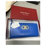 Salvatore Ferragamo Blue Leather Wallet