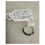 14k White Gold Ring with Sapphires
