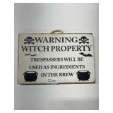 Decorative 12x8' Witch Property Sign