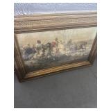 Framed Artwork Depicting Battle Scene