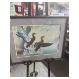 Framed Artwork of Two Ducks, Signed