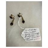 Victorian Low-Carat Gold Garnet Earrings