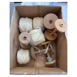 Wooden Spools and Yarn Balls