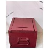 Wooden Red-Painted Box With Handle
