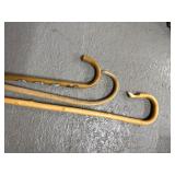 Three Wooden Walking Canes