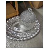 Crystal Dispenser With Tray and Lid