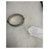 Signed Coach Silver-Tone Bangle Bracelet
