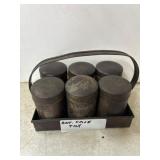 Metal Spice Tin Set With Handle