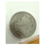 1865 United States Silver Three-Cent Coin