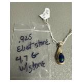 Sterling Silver Pendant With Inlay Stone