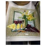 Glass Decorative Panel with Wine Design
