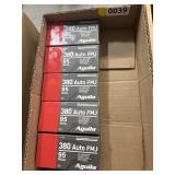 250 Rounds Aguila 380 Auto 95gr FMJ Ammo