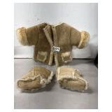 Shearling Doll Jacket and Booties Set
