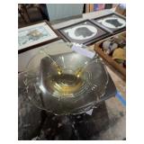 Heisey Yellow Canary Sahara Empress Center Bowl
