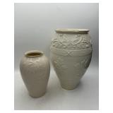 Lenox Ivory Porcelain Vase Pair, Gold Trim