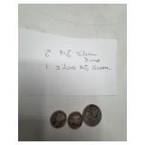 2 Mercury Dimes & 1 1927 Standing Liberty Quarter