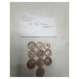 10 Washington 90% Silver Quarters