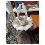 Cast Stone Birdbath With Doves Motif
