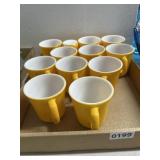 12 Corning Yellow Coffee Mugs