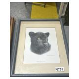 Charles Fracé Black Jaguar Cub Print 12x15'