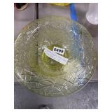 Imperial Vaseline Topaz Bowl #675 Tree of Life