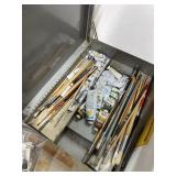 Metal Art Box With Paint Tubes And Brushes