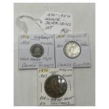 Silver World Coin Set, Canada & Mexico, 3 Coins